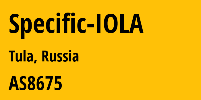 Информация о провайдере Specific-IOLA AS8675 PJSC Rostelecom: все IP-адреса, network, все айпи-подсети