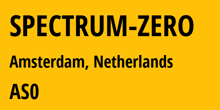 Информация о провайдере SPECTRUM-ZERO : все IP-адреса, network, все айпи-подсети