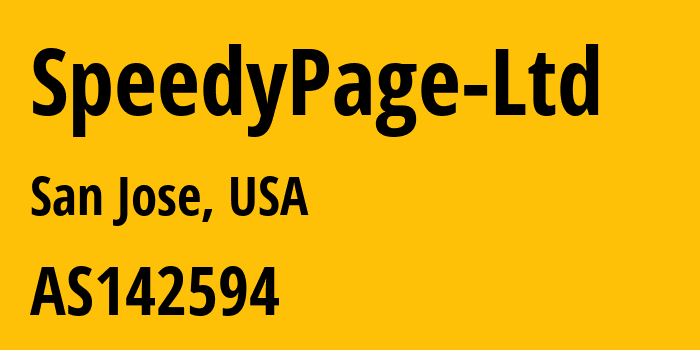 Информация о провайдере SpeedyPage-Ltd AS142594 SpeedyPage Ltd: все IP-адреса, network, все айпи-подсети