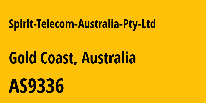 Информация о провайдере Spirit-Telecom-Australia-Pty-Ltd AS9336 Spirit Telecom (Australia) Pty Ltd: все IP-адреса, network, все айпи-подсети