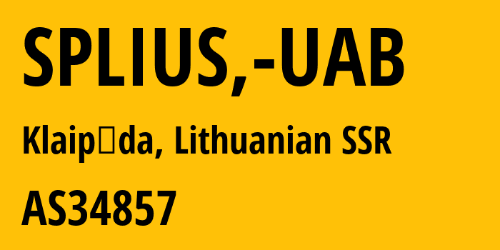 Информация о провайдере SPLIUS,-UAB AS34857 SPLIUS, UAB: все IP-адреса, network, все айпи-подсети