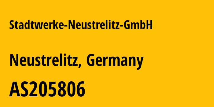 Информация о провайдере Stadtwerke-Neustrelitz-GmbH AS205806 Stadtwerke Neustrelitz GmbH: все IP-адреса, network, все айпи-подсети