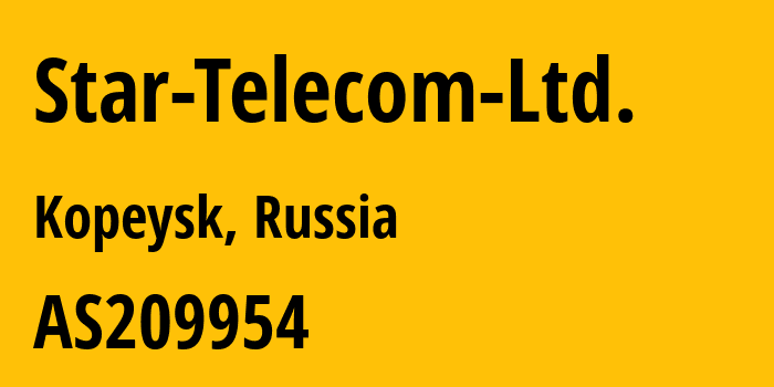 Информация о провайдере Star-Telecom-Ltd. AS209954 Star-Telecom Ltd.: все IP-адреса, network, все айпи-подсети