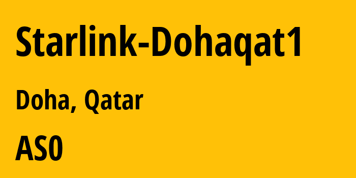 Информация о провайдере Starlink-Dohaqat1 : все IP-адреса, network, все айпи-подсети