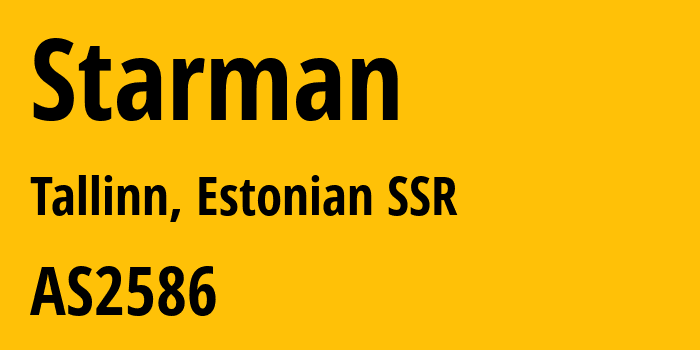Информация о провайдере Starman AS2586 Elisa Eesti AS: все IP-адреса, network, все айпи-подсети