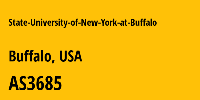 Информация о провайдере State-University-of-New-York-at-Buffalo AS3685 State University of New York at Buffalo: все IP-адреса, network, все айпи-подсети