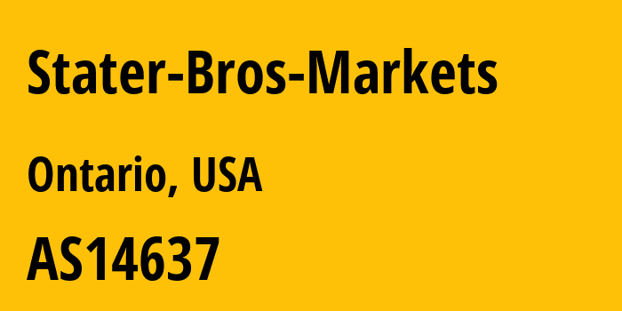 Информация о провайдере Stater-Bros-Markets AS14637 STATER BROS MARKETS: все IP-адреса, network, все айпи-подсети