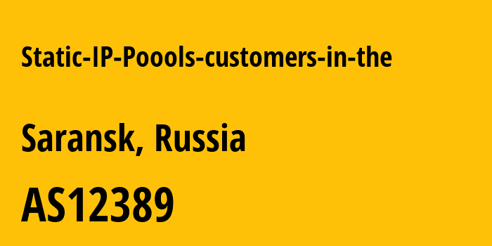 Информация о провайдере Static-IP-Poools-customers-in-the AS12389 PJSC Rostelecom: все IP-адреса, network, все айпи-подсети