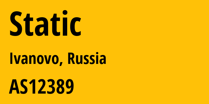 Информация о провайдере Static AS12389 PJSC Rostelecom: все IP-адреса, network, все айпи-подсети