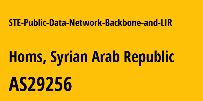 Информация о провайдере STE-Public-Data-Network-Backbone-and-LIR AS29256 Syrian Telecommunication Private Closed Joint Stock Company: все IP-адреса, network, все айпи-подсети