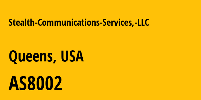 Информация о провайдере Stealth-Communications-Services,-LLC AS8002 Stealth Communications Services, LLC: все IP-адреса, network, все айпи-подсети