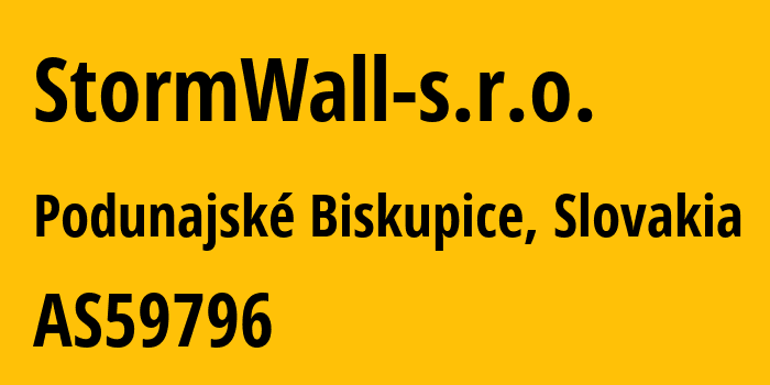 Информация о провайдере StormWall-s.r.o. AS59796 StormWall s.r.o.: все IP-адреса, network, все айпи-подсети