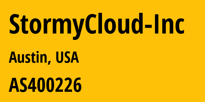 Информация о провайдере StormyCloud-Inc AS400226 StormyCloud Inc: все IP-адреса, network, все айпи-подсети