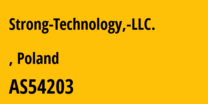 Информация о провайдере Strong-Technology,-LLC. AS54203 Strong Technology, LLC.: все IP-адреса, network, все айпи-подсети