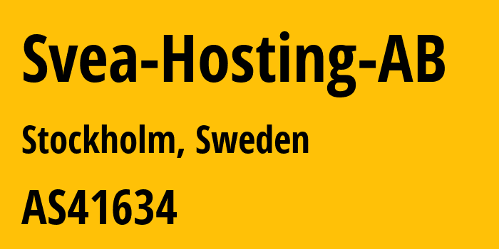 Информация о провайдере Svea-Hosting-AB AS41634 Svea Hosting AB: все IP-адреса, network, все айпи-подсети