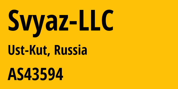 Информация о провайдере Svyaz-LLC AS43594 Svyaz LLC: все IP-адреса, network, все айпи-подсети