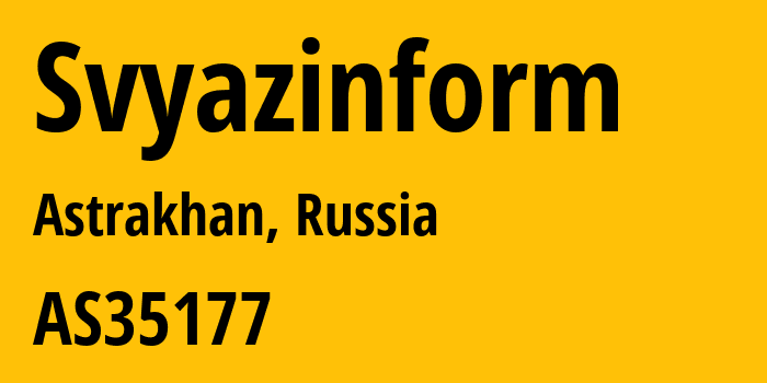 Информация о провайдере Svyazinform AS35177 PJSC Rostelecom: все IP-адреса, network, все айпи-подсети