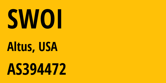 Информация о провайдере SWOI AS394472 SWOI: все IP-адреса, network, все айпи-подсети