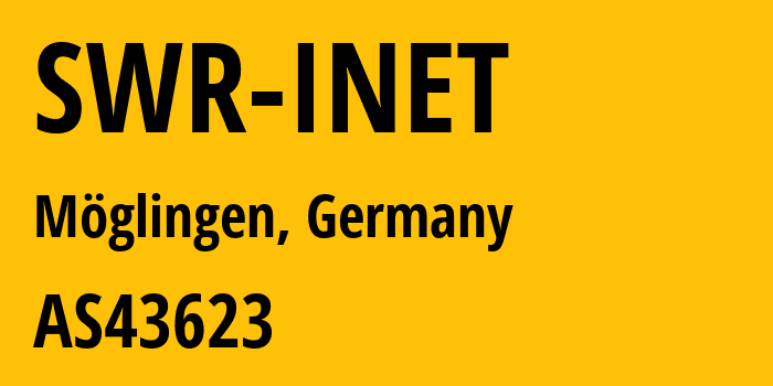 Информация о провайдере SWR-INET AS43623 Hessischer Rundfunk: все IP-адреса, network, все айпи-подсети