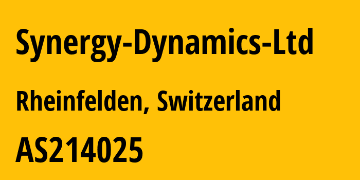 Информация о провайдере Synergy-Dynamics-Ltd AS214025 Synergy Dynamics Ltd: все IP-адреса, network, все айпи-подсети