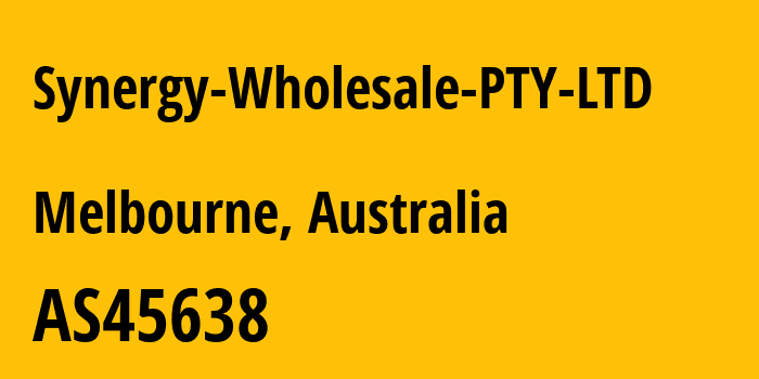 Информация о провайдере Synergy-Wholesale-PTY-LTD AS45638 SYNERGY WHOLESALE PTY LTD: все IP-адреса, network, все айпи-подсети