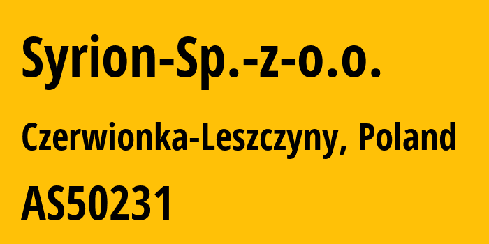 Информация о провайдере Syrion-Sp.-z-o.o. AS50231 Syrion Sp. z o.o.: все IP-адреса, network, все айпи-подсети