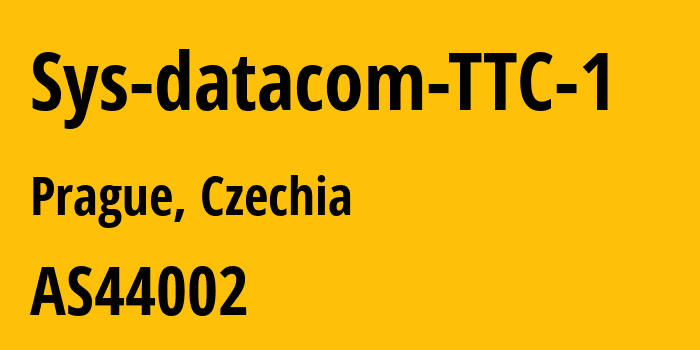 Информация о провайдере Sys-datacom-TTC-1 AS44002 Sys-DataCom s.r.o.: все IP-адреса, network, все айпи-подсети