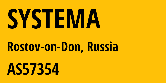 Информация о провайдере SYSTEMA AS57354 SYSTEMA Ltd: все IP-адреса, network, все айпи-подсети