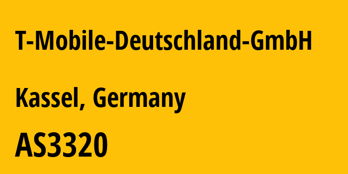 Информация о провайдере T-Mobile-Deutschland-GmbH AS3320 Deutsche Telekom AG: все IP-адреса, network, все айпи-подсети