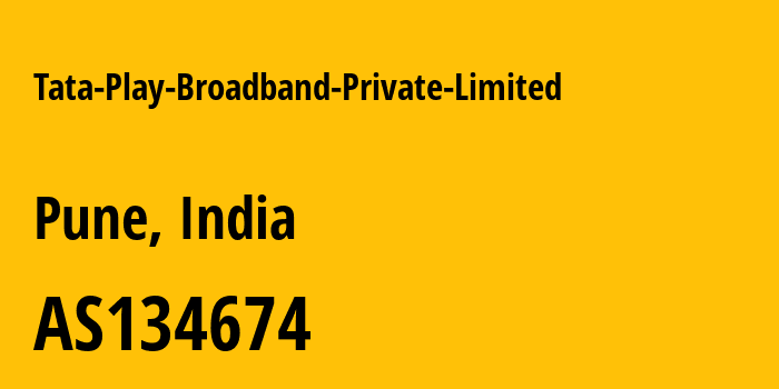 Информация о провайдере Tata-Play-Broadband-Private-Limited AS134674 TATA PLAY BROADBAND PRIVATE LIMITED: все IP-адреса, network, все айпи-подсети