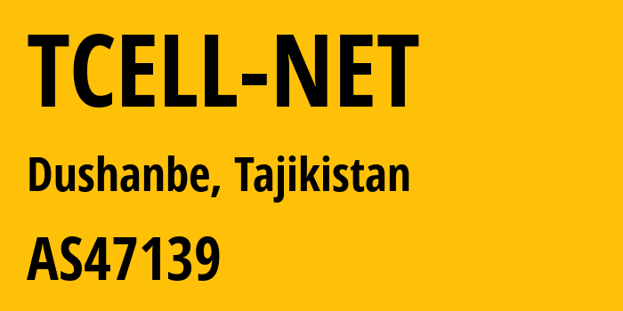 Информация о провайдере TCELL-NET AS47139 CJSC INDIGO TAJIKISTAN: все IP-адреса, network, все айпи-подсети