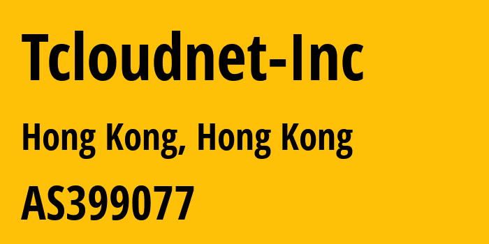 Информация о провайдере Tcloudnet-Inc AS399077 Tcloudnet: все IP-адреса, network, все айпи-подсети