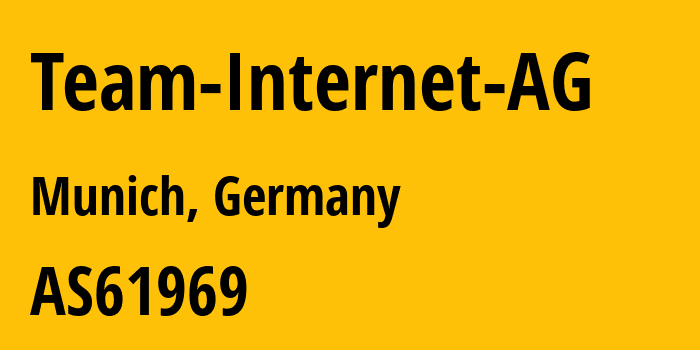 Информация о провайдере Team-Internet-AG AS61969 Team Internet AG: все IP-адреса, network, все айпи-подсети