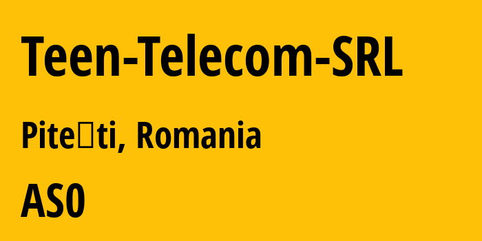 Информация о провайдере Teen-Telecom-SRL : все IP-адреса, network, все айпи-подсети