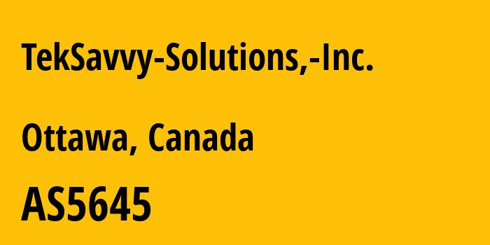 Информация о провайдере TekSavvy-Solutions,-Inc. AS5645 TekSavvy Solutions, Inc.: все IP-адреса, network, все айпи-подсети