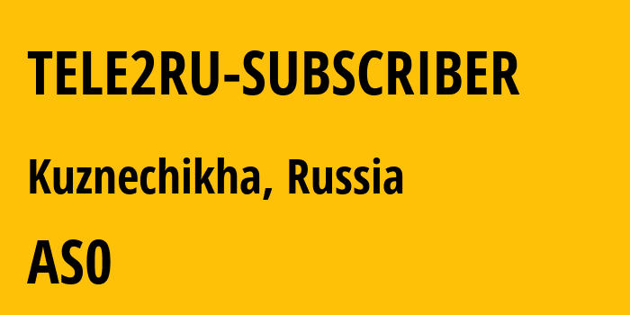 Информация о провайдере TELE2RU-SUBSCRIBER : все IP-адреса, network, все айпи-подсети