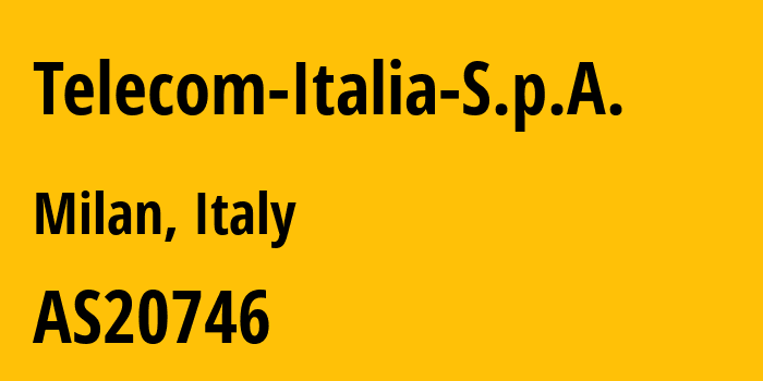 Информация о провайдере Telecom-Italia-S.p.A. AS3269 Telecom Italia S.p.A.: все IP-адреса, network, все айпи-подсети