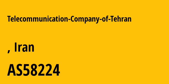 Информация о провайдере Telecommunication-Company-of-Tehran AS58224 Iran Telecommunication Company PJS: все IP-адреса, network, все айпи-подсети