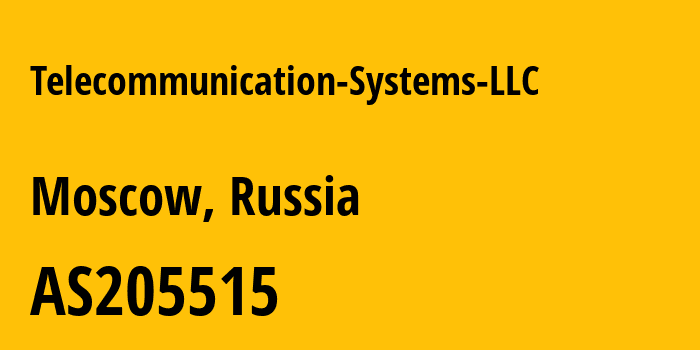Информация о провайдере Telecommunication-Systems-LLC AS205515 Telecommunication Systems LLC: все IP-адреса, network, все айпи-подсети
