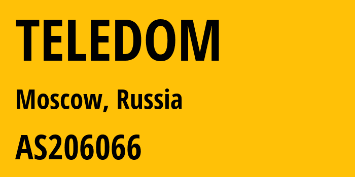 Информация о провайдере TELEDOM AS206066 Teledom LLC: все IP-адреса, network, все айпи-подсети