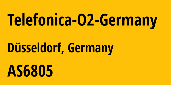 Информация о провайдере Telefonica-O2-Germany AS6805 Telefonica Germany GmbH & Co.OHG: все IP-адреса, network, все айпи-подсети