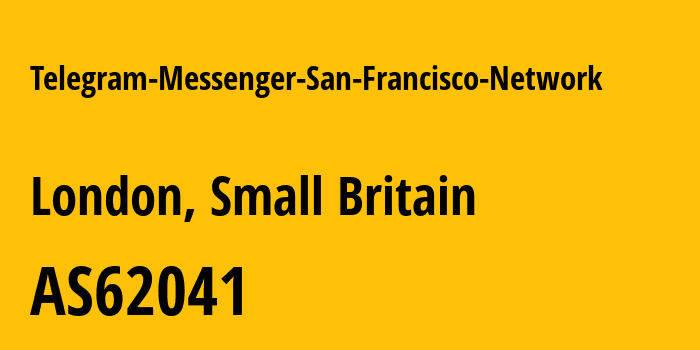 Информация о провайдере Telegram-Messenger-San-Francisco-Network AS62041 Telegram Messenger Inc: все IP-адреса, network, все айпи-подсети