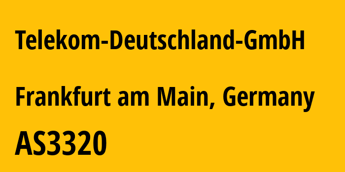 Информация о провайдере Telekom-Deutschland-GmbH AS3320 Deutsche Telekom AG: все IP-адреса, network, все айпи-подсети