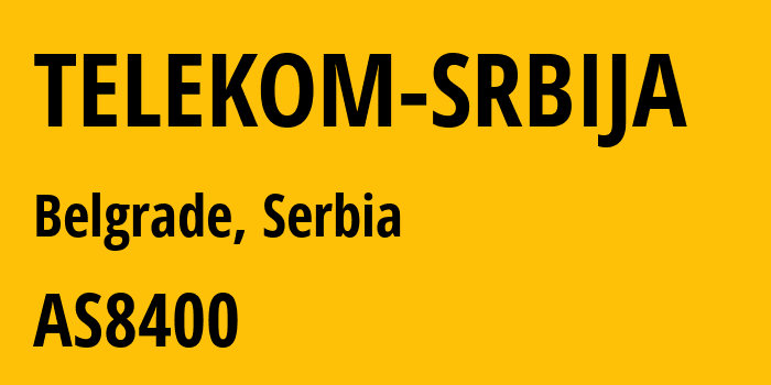 Информация о провайдере TELEKOM-SRBIJA AS8400 TELEKOM SRBIJA a.d.: все IP-адреса, network, все айпи-подсети
