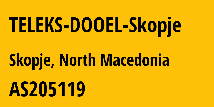 Информация о провайдере TELEKS-DOOEL-Skopje AS205119 TELEKS DOOEL Skopje: все IP-адреса, network, все айпи-подсети