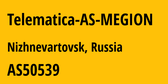 Информация о провайдере Telematica-AS-MEGION AS50539 Telematica Ltd.: все IP-адреса, network, все айпи-подсети