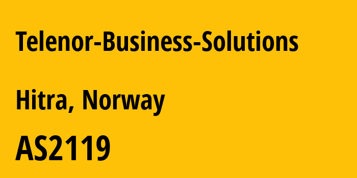 Информация о провайдере Telenor-Business-Solutions AS2119 Telenor Norge AS: все IP-адреса, network, все айпи-подсети