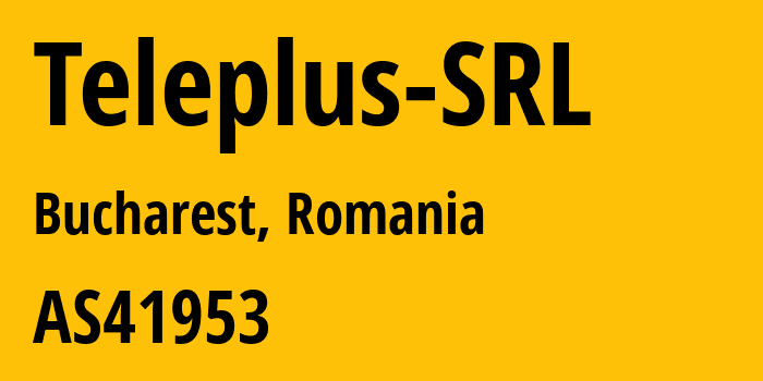 Информация о провайдере Teleplus-SRL AS41953 TELEPLUS SRL: все IP-адреса, network, все айпи-подсети