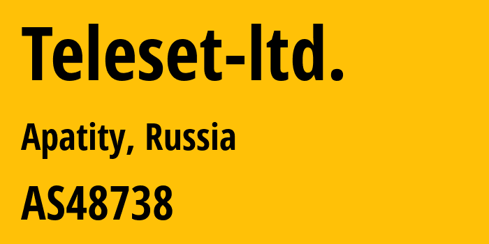 Информация о провайдере Teleset-ltd. AS48738 Teleset ltd.: все IP-адреса, network, все айпи-подсети