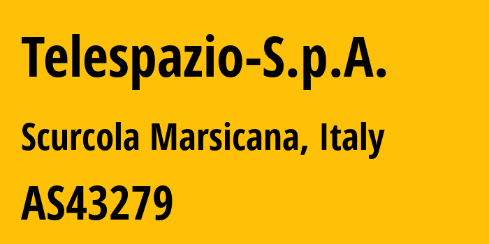 Информация о провайдере Telespazio-S.p.A. AS43279 Telespazio S.p.A.: все IP-адреса, network, все айпи-подсети